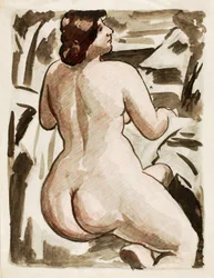 Nu feminino em pé