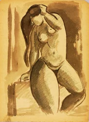 Nu feminino em pé