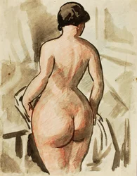 Nu feminino em pé