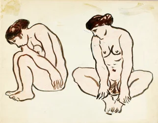 Dois nus femininos, sentados
