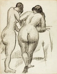 Dois nus em pé