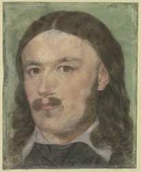 Retrato do gravador Carl Barth em traje antigo alemão