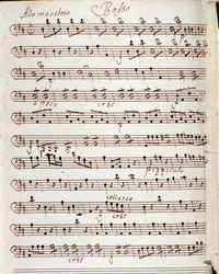Página da partitura musical do Concerto em D maior de Karl Philipp Stamitz