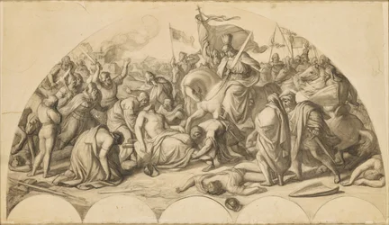 Rudolf I de Habsburgos no corpo de Przemysl Ottokar II de Boémia