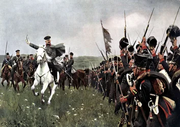General Blucher antes da batalha no Katzbach 26 de agosto de 1813