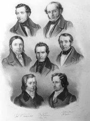 The Göttingen Seven, c.1837-38 (litho)