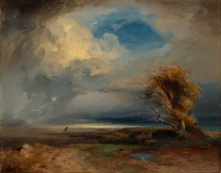 Paisagem de tempestade cósmica