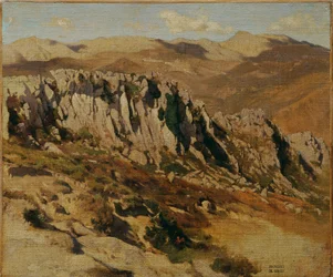 Paisagem rochosa perto de Olevano