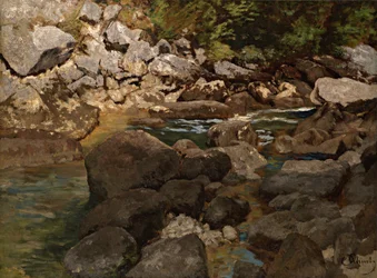 Córrego da montanha com pedregulhos, 1888-1889