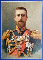 Retrato do Grão-Duque Nikolai Nikolayevich da Rússia (1831-1891). Obra de Carl Schultz (1823-1876), litografia colorida, por volta de 1850. Arte alemã