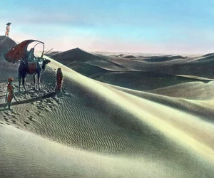 Marrocos, vista do deserto, data da imagem: cerca de 1910. Arquivo Carl Simon