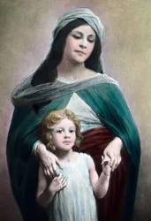 Mãe com filho do ilustrador e artista gráfico alemão Max Stern (1872 - 1943). Data da imagem: cerca de 1900. Arquivo Carl Simon