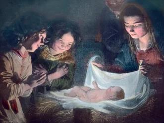 A Sagrada Família. Quadro do pintor barroco espanhol Bartolome Esteban Murillo (1617 - 1682). Data da imagem: cerca de 1900. Arquivo Carl Simon