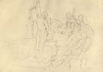 O leilão de arte, meados do final do século XIX, c1924.