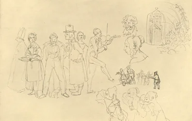 Tipos diferentes, meados do século XIX, c1924.