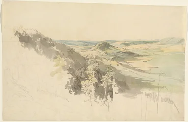 Paisagem montanhosa com Castelo de Landsberg