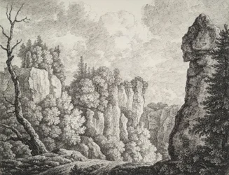 Paisagem Rochosa com um Eremita