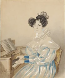Retrato de Tatiana Petrovna Lvova 1789-1848, née Poltoratskaya, década de 1820.