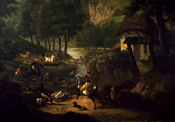 Caçar uma raça Pintura de Antoine dit Carle Vernet (1758-1836) Sol do século XIX. 1,89 X 1,50 m Bordeaux, Musee des Beaux Arts