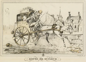 Cenas da vida cotidiana, estradas e caminhos: Road to Saint-Cloud..., 1816.