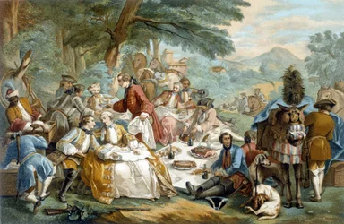 Almoço de caça - depois de Carle Van Loo