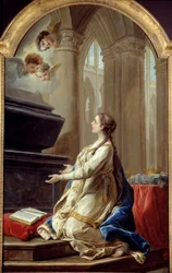 Saint Clothilde em oração Pintura de Carle Van Loo (1705-1765) Brest do século XVIII, Museu de Belas Artes.