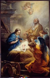 The Adoration of the Angels Painting by Carle van Loo (1705-1765) 1751 Brest, Museum of Fine Arts