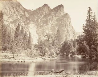 Os Três Irmãos, Yosemite, ca. 1872, impresso ca. 1876.
