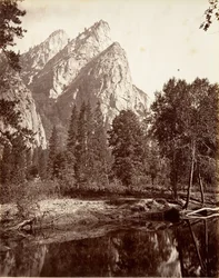 Os Três Irmãos, Yosemite, ca. 1872, impresso ca. 1876.