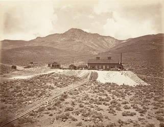Edifícios do Túnel Sutro, 1875, impresso ca. 1876.