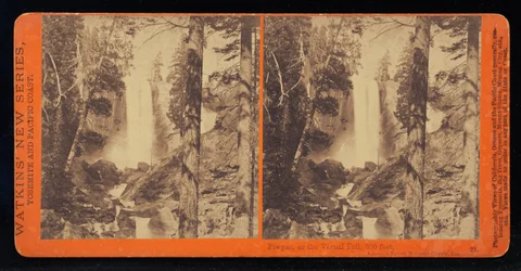 Piwyac, ou a queda Vernal na maré baixa, 300 pés, Vale de Yosemite, Condado de Mariposa, Cal