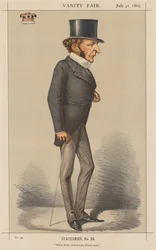 Vanity Fair: Statesman No. 26 Quando o nascimento não pode liderar, o cérebro deve., 1869.