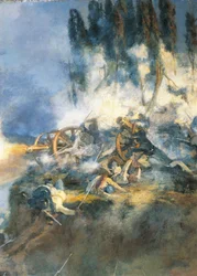 Segunda Guerra da Independência - A Batalha de San Martino, 24 de Junho de 1859, pintada por Carlo Ademollo