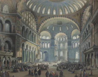 Interior da Hagia Sophia em Constantinopla