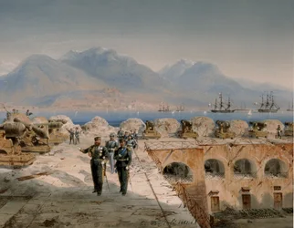 Cerco de Gaeta, Inspeção das fortificações recentemente ocupadas (têmpera)
