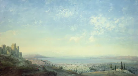 Esmirna da Cidadela no Monte Pagus, a Península de Cesme e os Jardins de Bornora com a Costa de Focaea, 1839 (têmpera sobre linho)