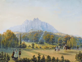 Vista de Miskhor na Crimeia, 1841-1842.