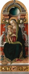 Madonna e criança entronizada com doador