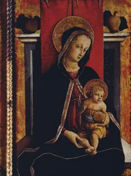 Madonna and Child, detalhe do políptico de San Silvestro, 1468 (têmpera no painel) (ver 76657)