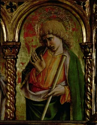 São Tiago Menor, detalhe do políptico SantEmidio, 1473 têmpera no detalhe do painel de 76636