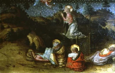 A Agonia no Jardim, painel de predella da mão esquerda do políptico de San Silvestro