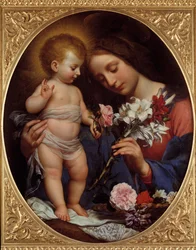 A Virgem com o lírio. Pintura de Carlo Dolci (1616-1686), 1642. A. 0,79 x 0,65 m, Montpellier, Museu Fabre