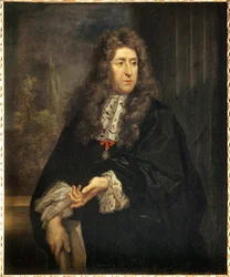 Retrato de André Le Notre (Lenotre) (1613-1700), designer dos jardins do Rei Pintura de Carlo Maratta (1625-1713) Sol do século XVII. 1,12x0,85 m