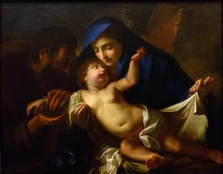 A Sagrada Família par Maratta, Carlo (1625-1713). Óleo sobre tela, Fim do 17º cen., State A. Radishchev Art Museum, Saratov