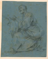 Desenho, Estudos: Dois homens sentados, 1650-1675