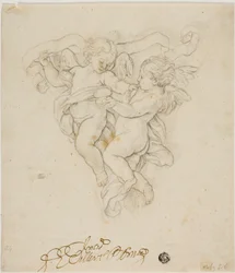 Decoração Spandrel com Dois Putti