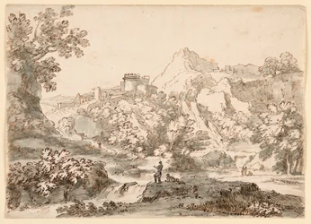 Desenho, Uma paisagem com cidade, 1750-1770