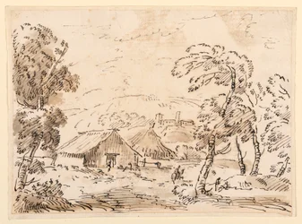 Desenho, Uma casa de camponês e um castelo num campo montanhoso, 1762-1786