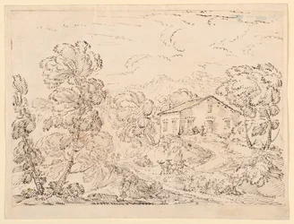 Desenho, Uma Trattoria no Bosque, 1760-1770