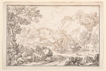 Desenho, Uma paisagem, 1770-86